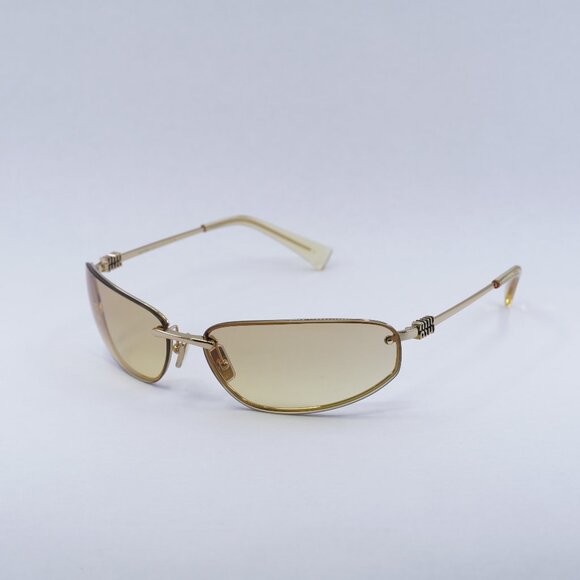 Miu Miu MUA50S 5AK7R1 Sunglasses Gold Rectangle Frame, Yellow Lenses main image 10